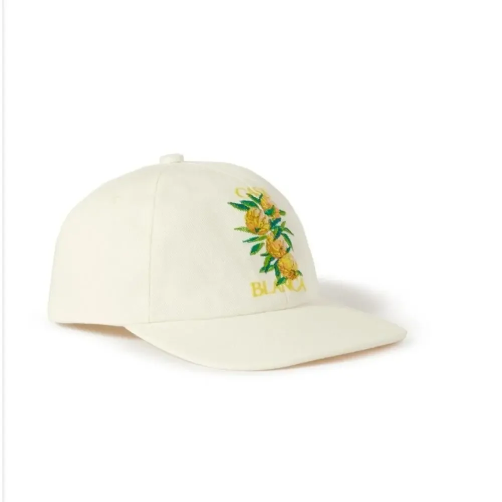 Casablanca Tennis Club | Men's Embroidered Cotton Twill Baseball Cap Yuzu Rare